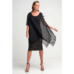 Midi formal black dress - Image 2