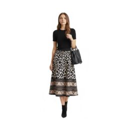 Animal Print γυναικεία Midi Φούστα με λάστιχο