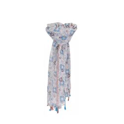 Γαλάζιο Floral Φουλάρι Καρδιές