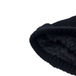 Women's Black Knitted Hat - Image 2