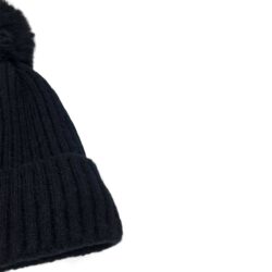 Women's Black Knitted Hat - Image 4