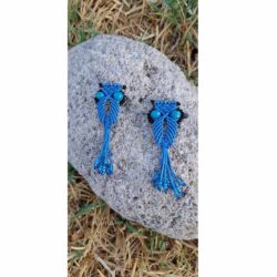 Handmade Macrame Owl Earrings - Image 2