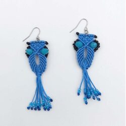 Handmade Macrame Owl Earrings - Image 3