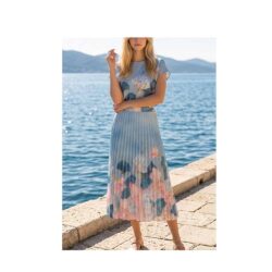 γυναικεία γαλάζια floral πλισέ φούστα καλοκαιρινή