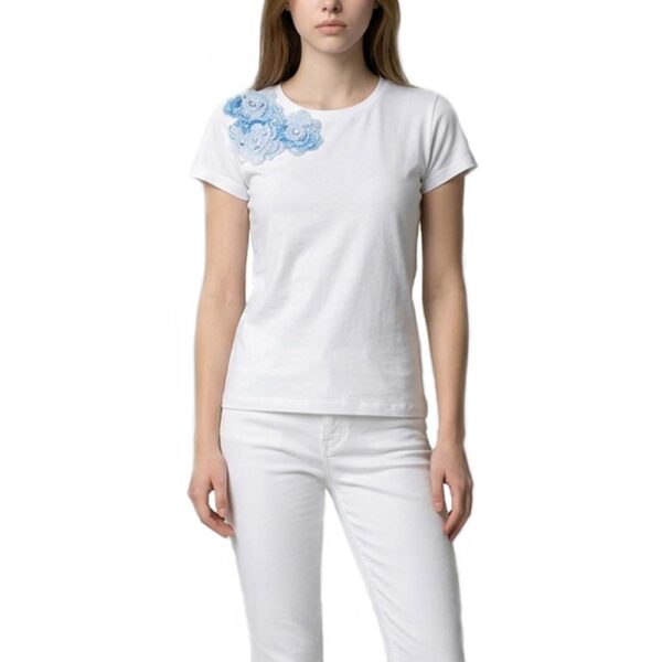 Γυναικείο Λευκό T-shirt Δαντέλα με στρας