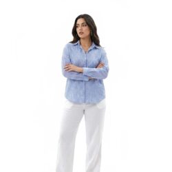 Plus Size Πουκάμισο Λουλούδια ριγέ σχέδιο
